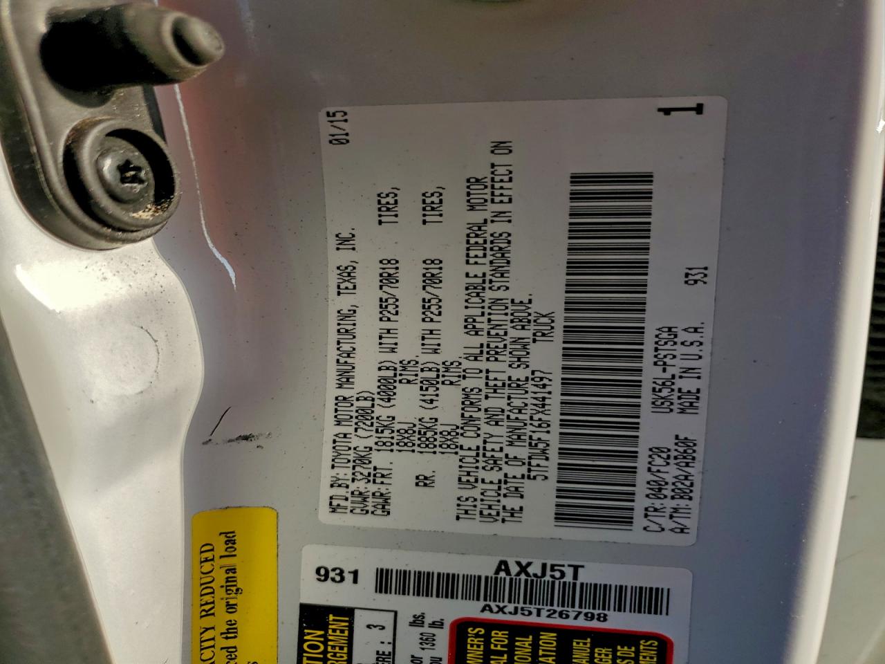 2015 Toyota Tundra Crewmax Sr5 VIN: 5TFDW5F16FX441497 Lot: 93642425