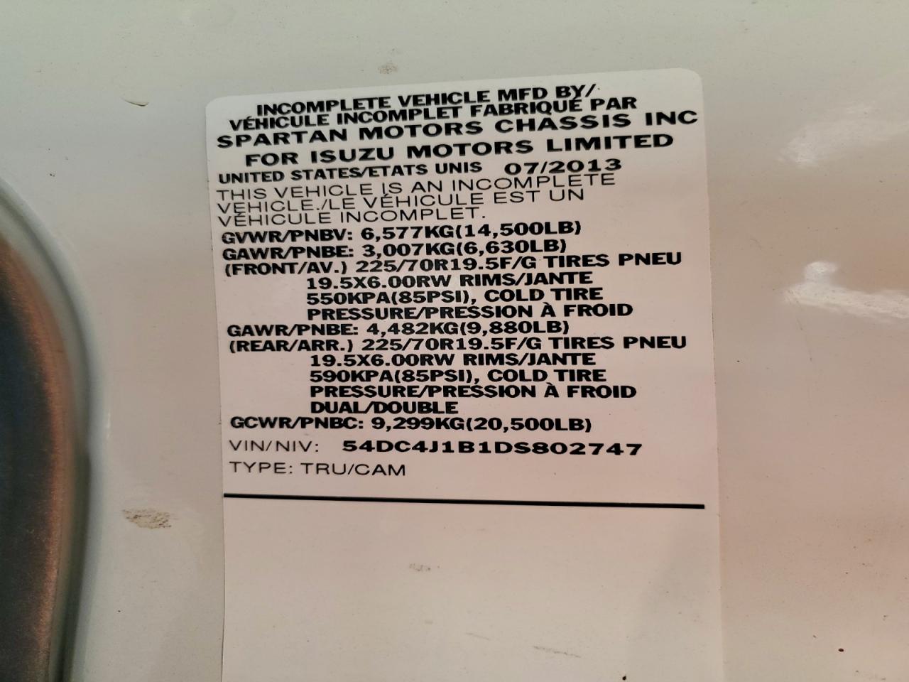 2013 Isuzu Npr Hd - Flat Bed Truck VIN: 54DC4J1B1DS802747 Lot: 93434325