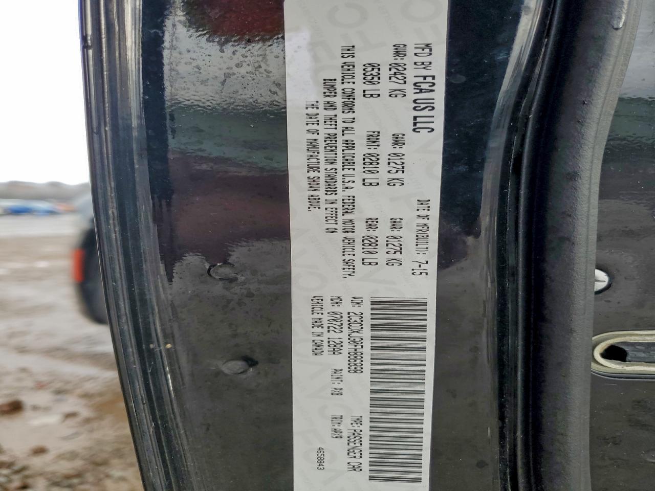 2015 Dodge Charger Sxt VIN: 2C3CDXJG0FH886898 Lot: 94339545