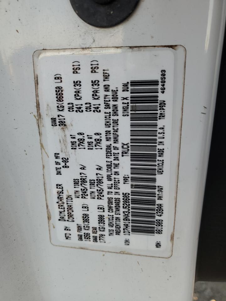 2003 Dodge Ram 1500 St VIN: 1D7HA18NX3J520605 Lot: 93073285