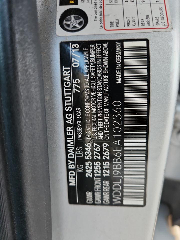 2014 Mercedes-Benz Cls 550 4Matic VIN: WDDLJ9BB6EA102360 Lot: 91924895