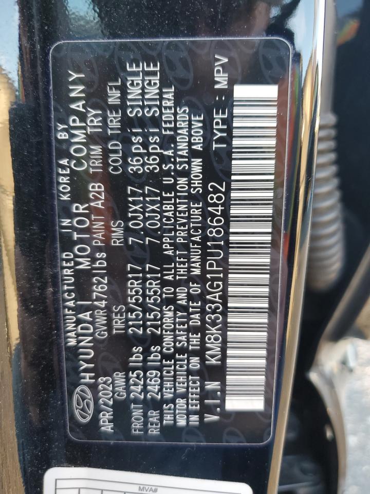 2023 Hyundai Kona Sel VIN: KM8K33AG1PU186482 Lot: 91294575