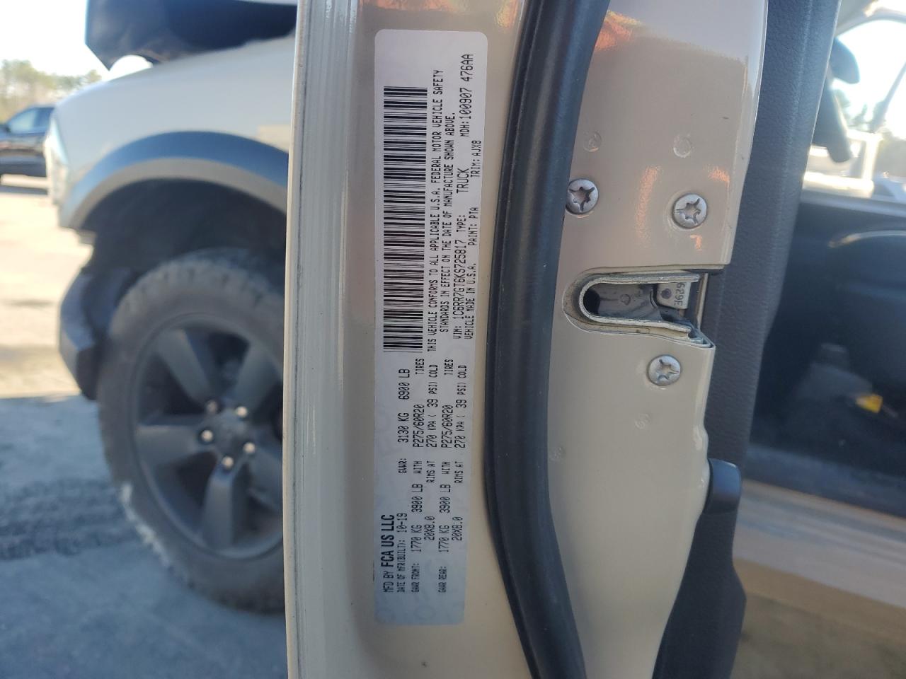 2019 Ram 1500 Classic Slt VIN: 1C6RR7GT6KS725817 Lot: 93555815