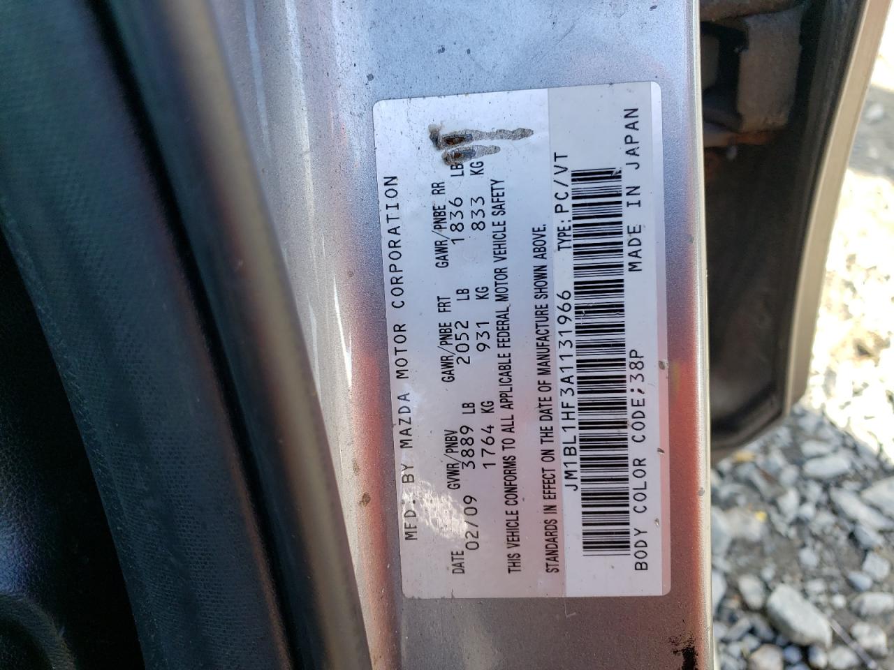 2010 Mazda 3 I VIN: JM1BL1HF3A1131966 Lot: 93251875