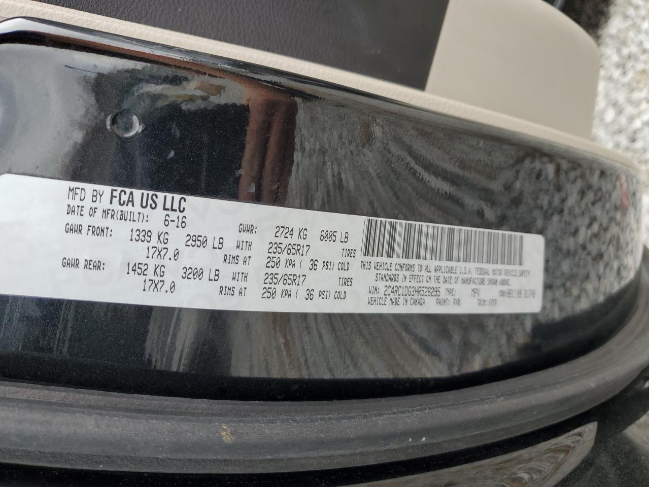 2017 Chrysler Pacifica Touring VIN: 2C4RC1DG3HR526295 Lot: 93108645