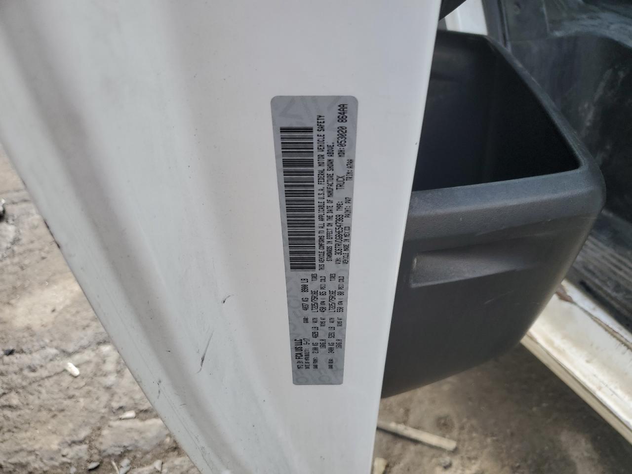 2017 Ram Promaster 2500 Delivery Van VIN: 3C6TRVDG6HE547369 Lot: 91487845