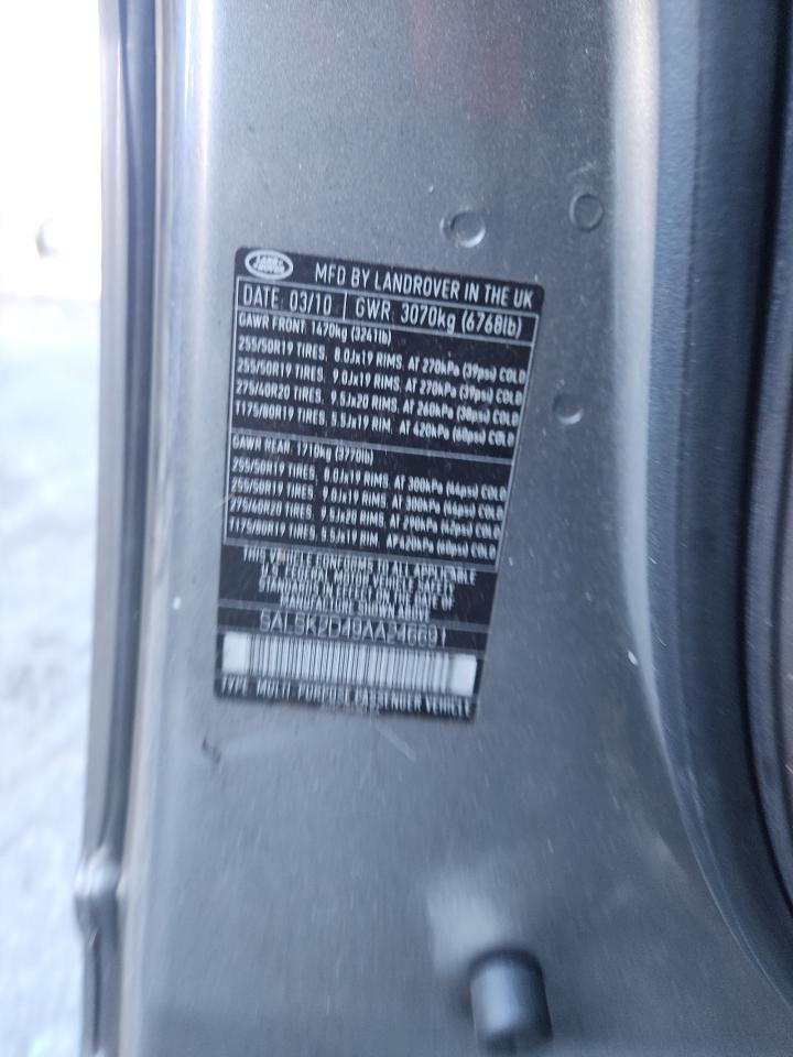 2010 Land Rover Range Rover Sport Lux VIN: SALSK2D49AA246691 Lot: 92133145