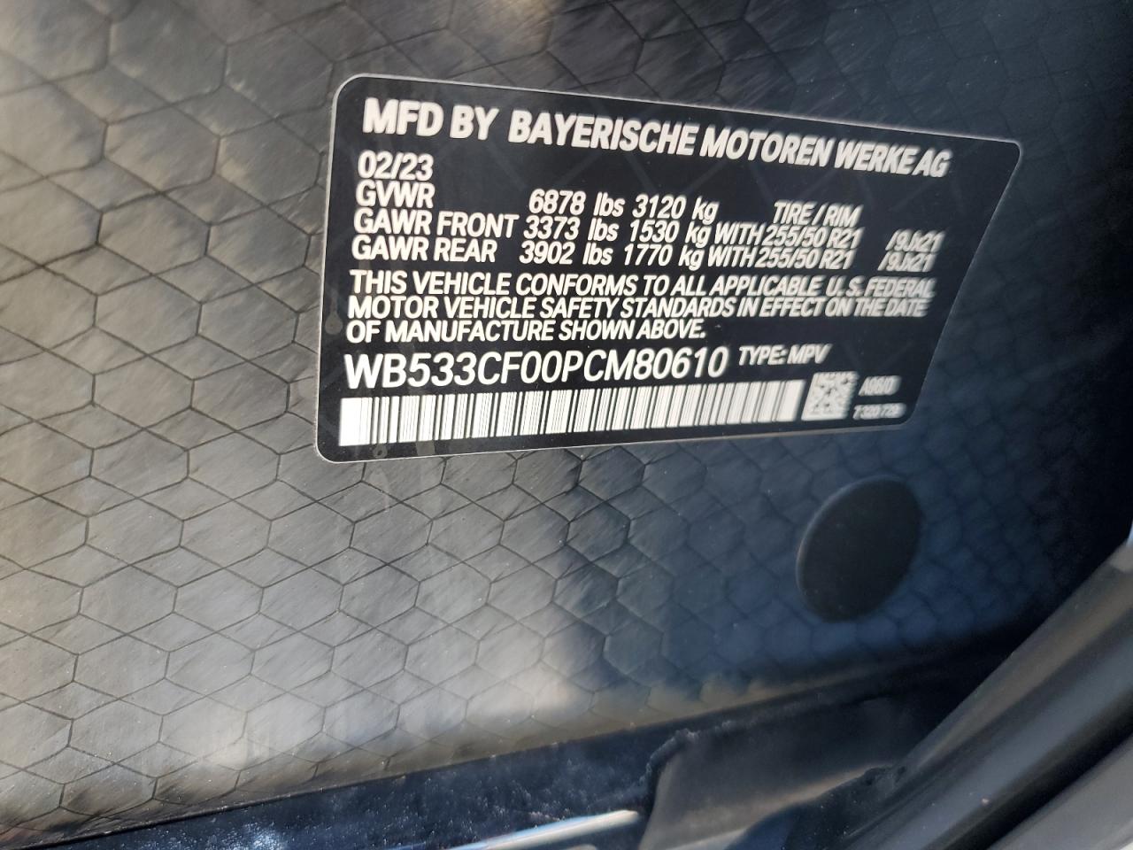 2023 BMW Ix M60 VIN: WB533CF00PCM80610 Lot: 91634395