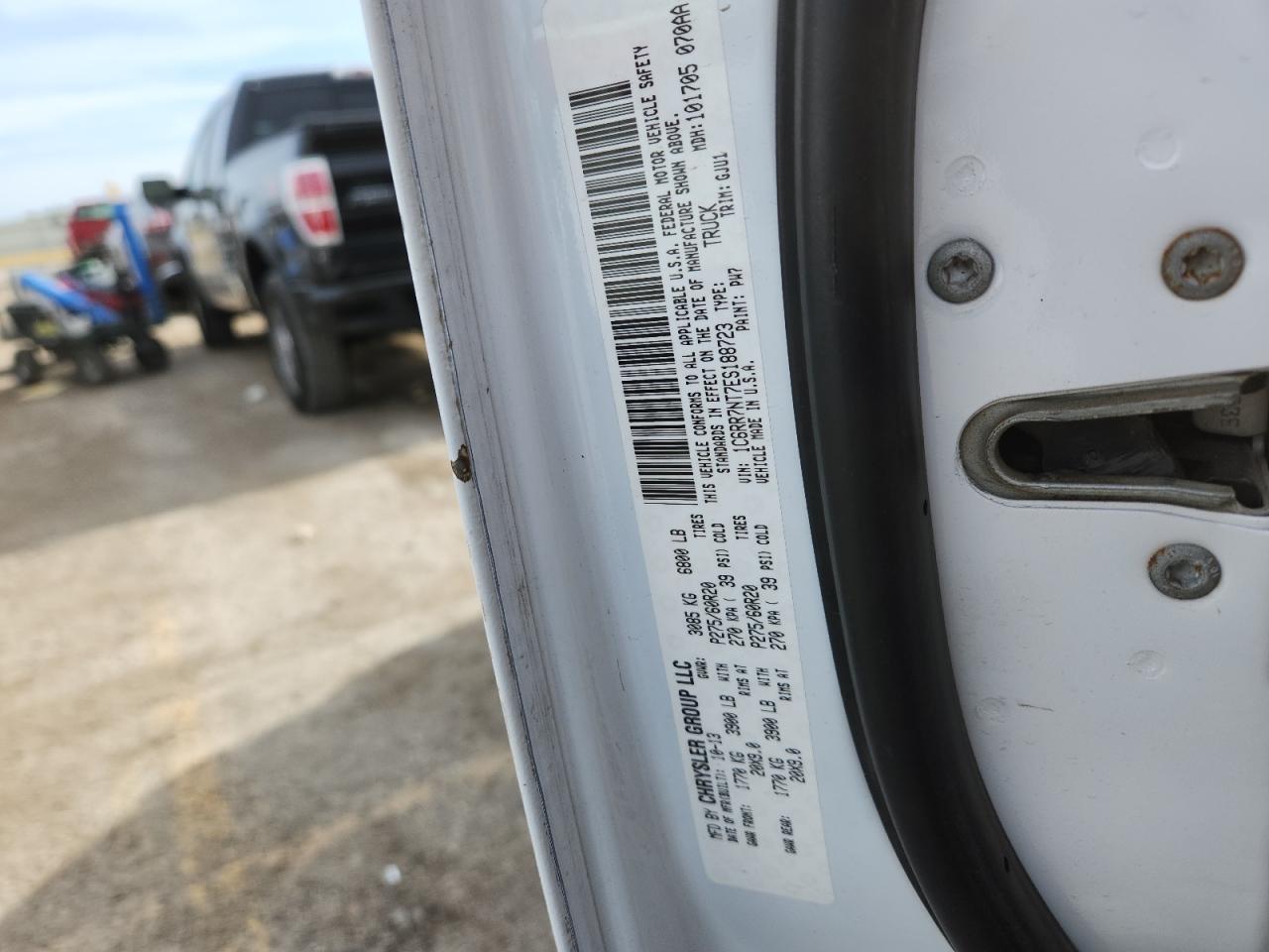 2014 Ram 1500 Laramie VIN: 1C6RR7NT7ES188723 Lot: 91143235