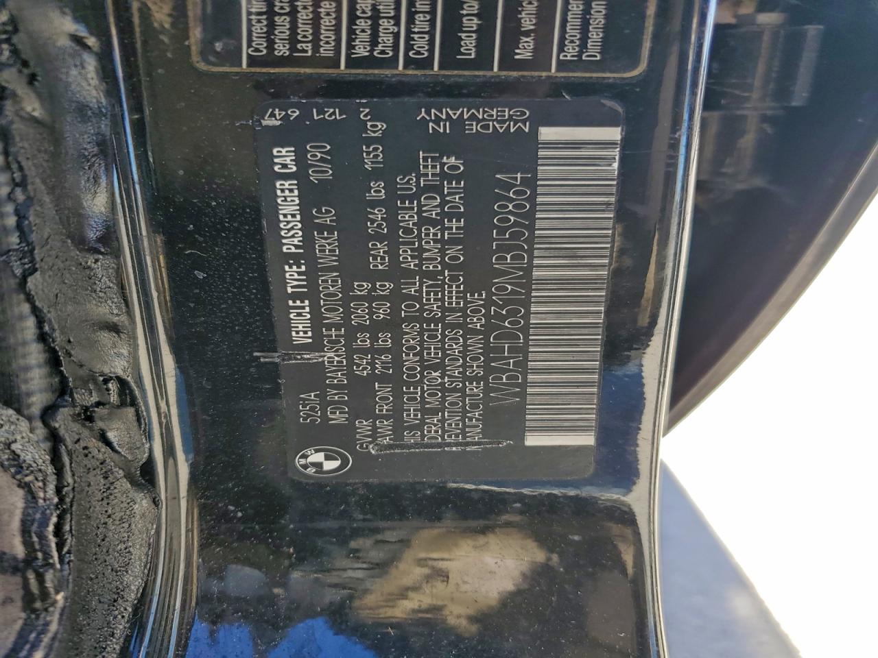 1991 BMW 525 I Automatic VIN: WBAHD6319MBJ59864 Lot: 94555745