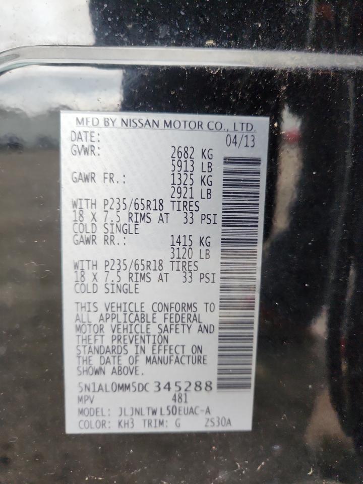 2013 Infiniti Jx35 VIN: 5N1AL0MM5DC345288 Lot: 92520355