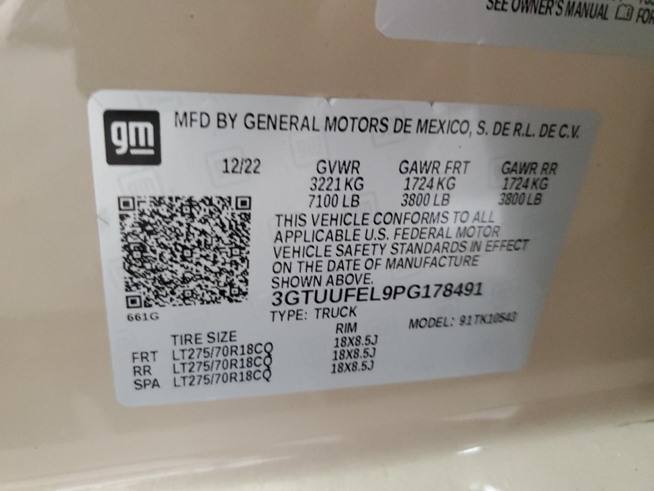 2023 GMC Sierra K1500 At4X VIN: 3GTUUFEL9PG178491 Lot: 92484145