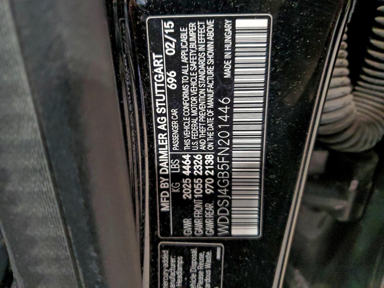 2015 Mercedes-Benz Cla 250 4Matic VIN: WDDSJ4GB5FN201446 Lot: 86267015