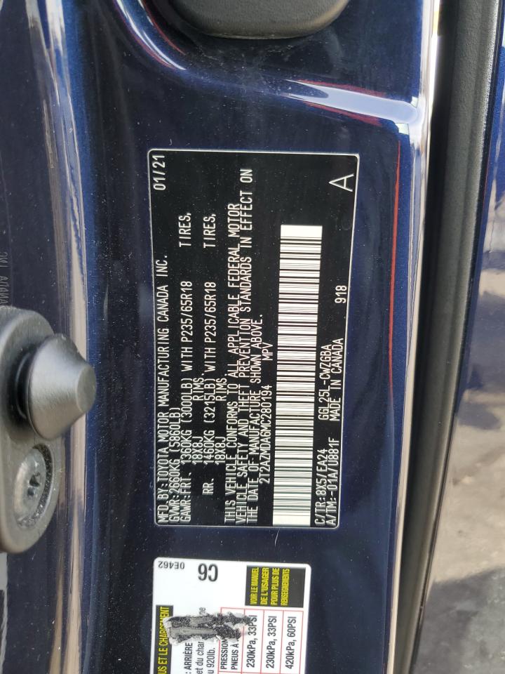 2021 Lexus Rx 350 Base VIN: 2T2AZMDA6MC280194 Lot: 91172865