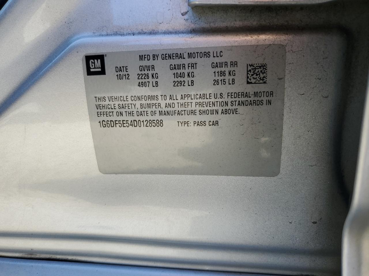 2013 Cadillac Cts Luxury Collection VIN: 1G6DF5E54D0128588 Lot: 91381035