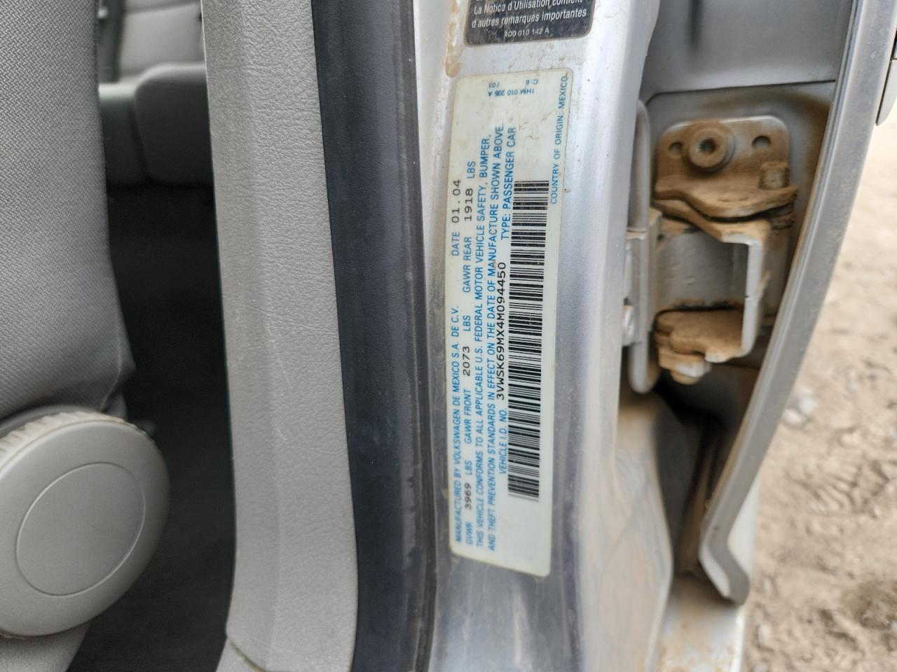 2004 Volkswagen Jetta Gls VIN: 3VWSK69MX4M094450 Lot: 92105215