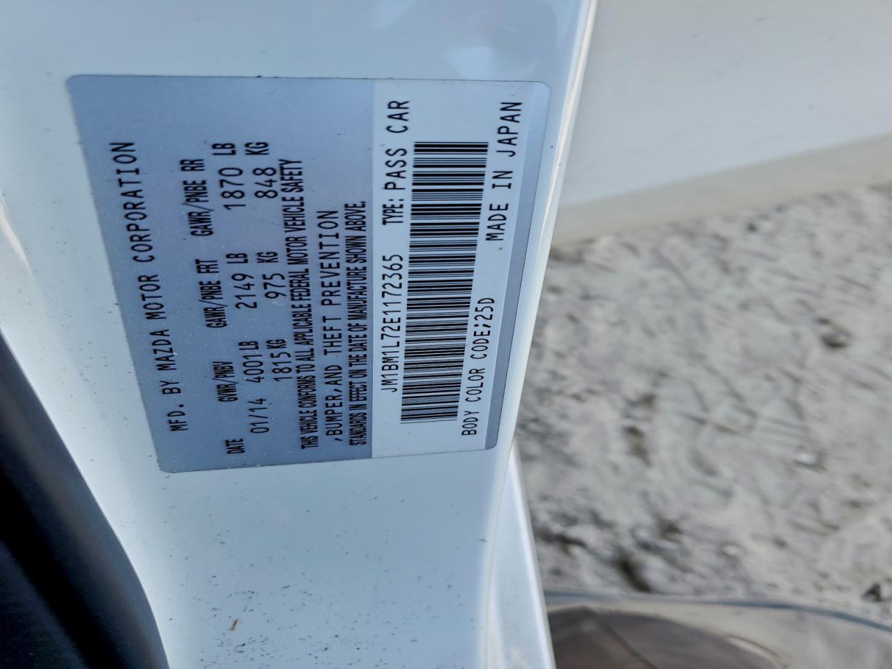 2014 Mazda 3 Touring VIN: JM1BM1L72E1172365 Lot: 94087935