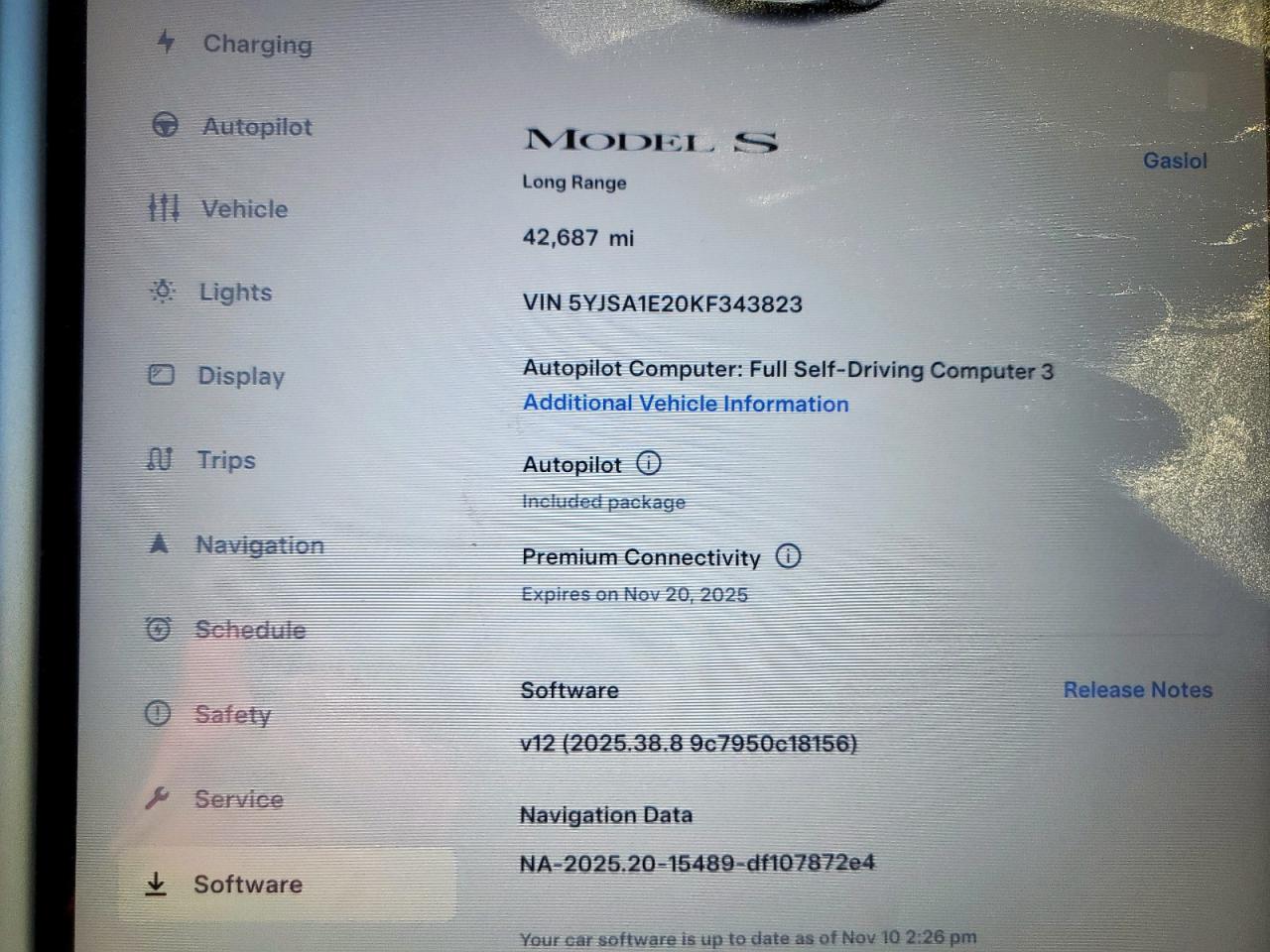 2019 Tesla Model S VIN: 5YJSA1E20KF343823 Lot: 92482075