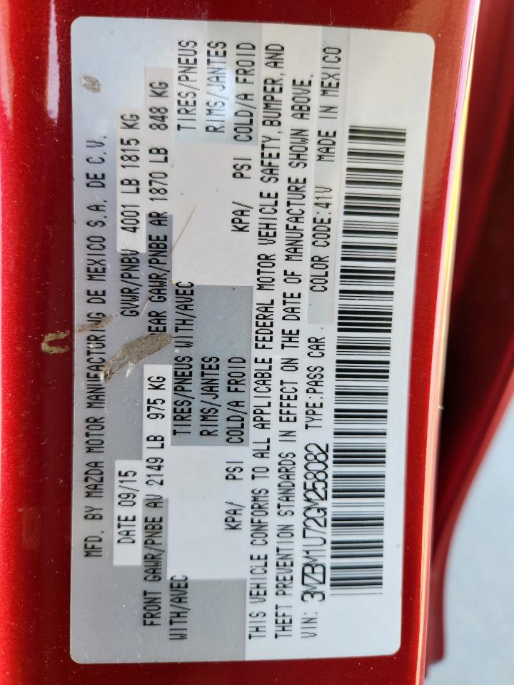 2016 Mazda 3 Sport VIN: 3MZBM1U72GM258082 Lot: 92884565