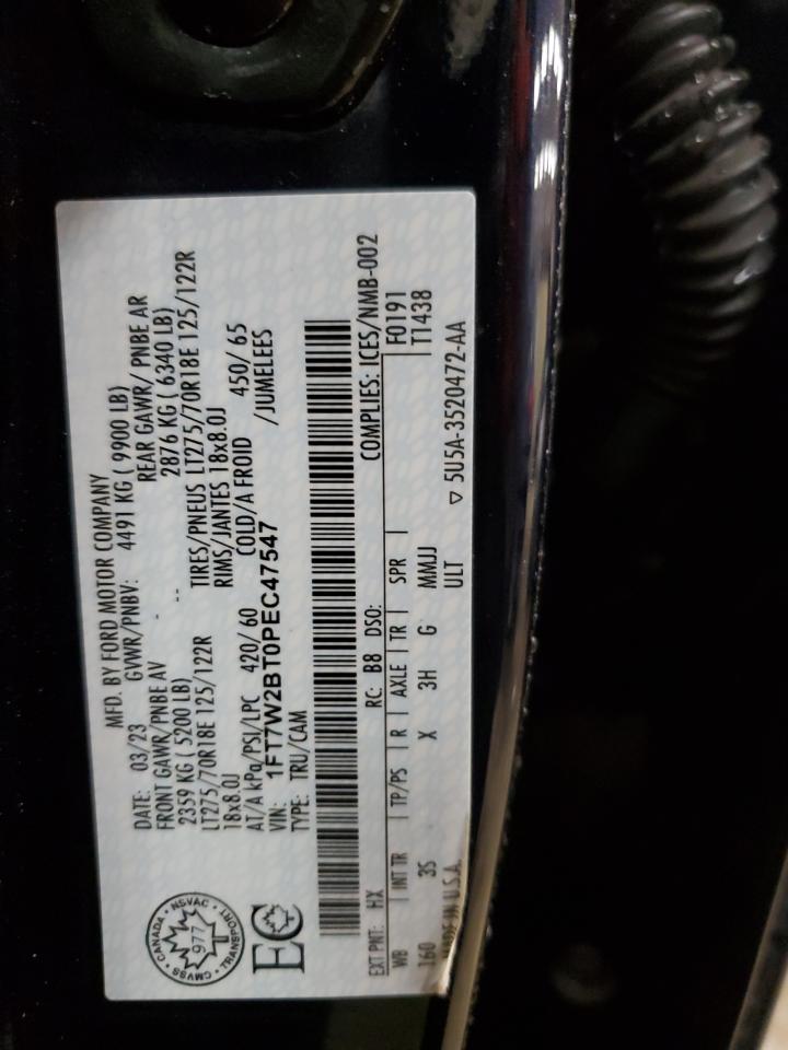 2023 Ford F250 Super Duty VIN: 1FT7W2BT0PEC47547 Lot: 91528035