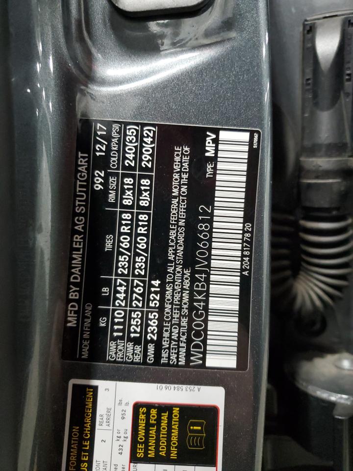 2018 Mercedes-Benz Glc 300 4Matic VIN: WDC0G4KB4JV066812 Lot: 91427345