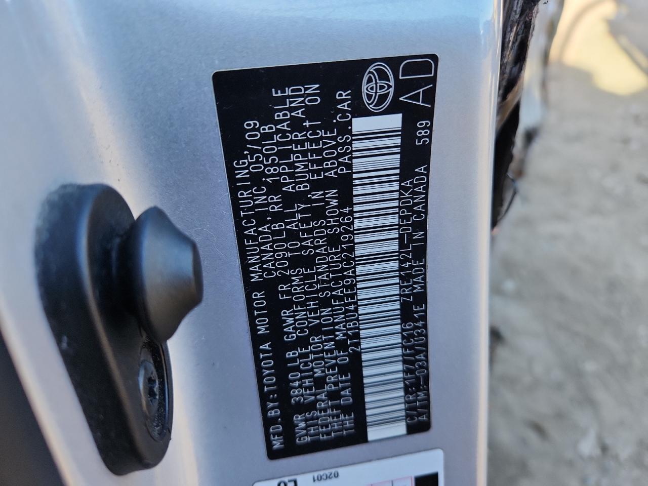 2010 Toyota Corolla Base VIN: 2T1BU4EE9AC219264 Lot: 92911695