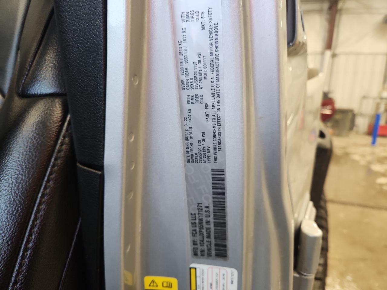 2022 Jeep Wrangler Unlimited Sahara 4Xe VIN: 1C4JJXP65NW171271 Lot: 93460825