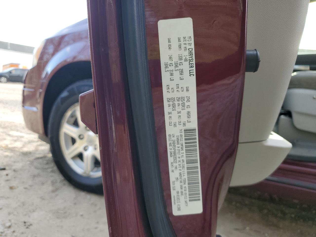2008 Chrysler Town & Country Touring VIN: 2A8HR54P08R695622 Lot: 91935775