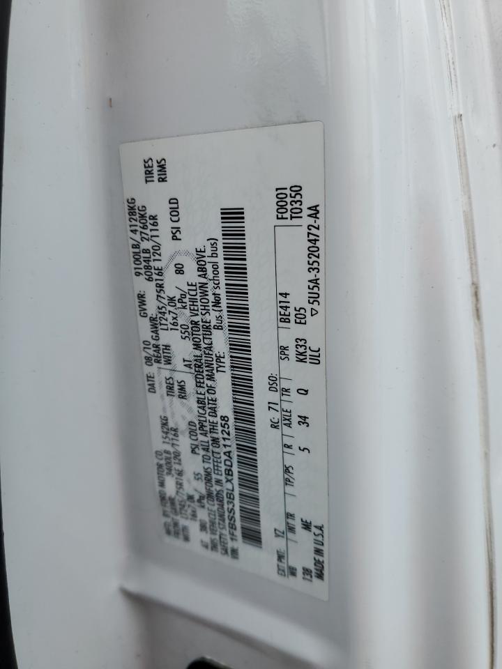 2011 Ford Econoline E350 Super Duty Wagon VIN: 1FBSS3BLXBDA11258 Lot: 92882295