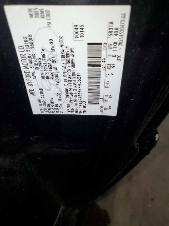 2005 Ford Ranger Super Cab VIN: 1FTZR45E55PA36211 Lot: 92800255