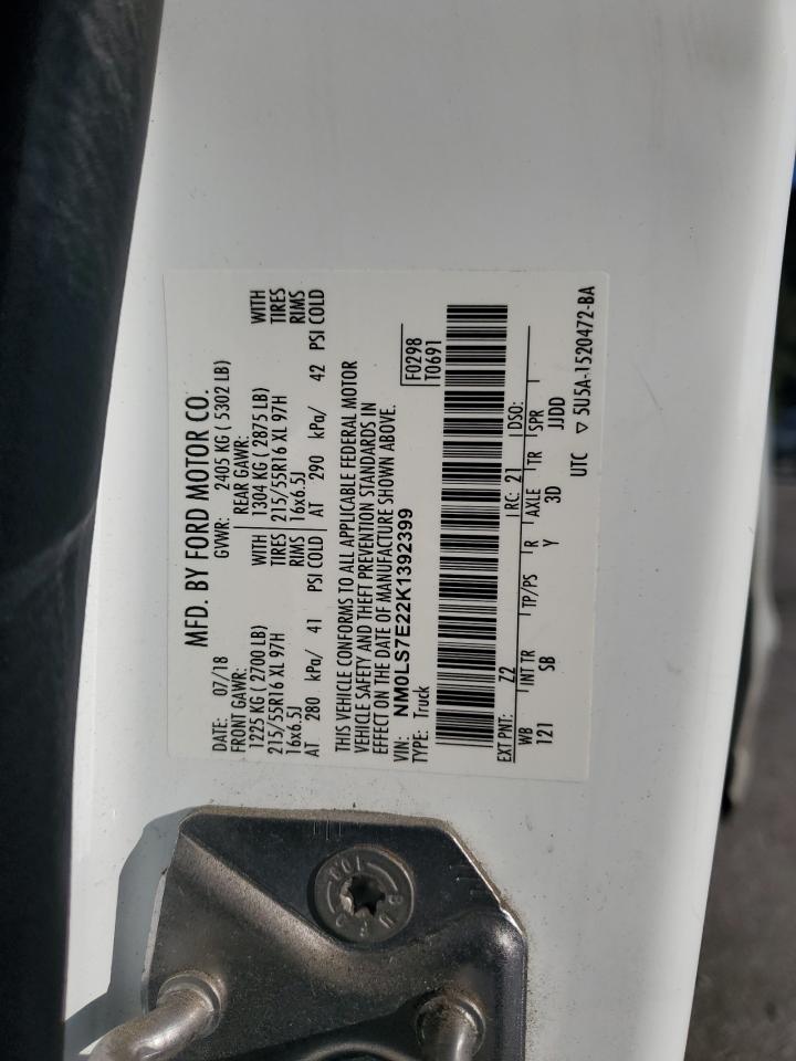 2019 Ford Transit Connect Xl VIN: NM0LS7E22K1392399 Lot: 91675855