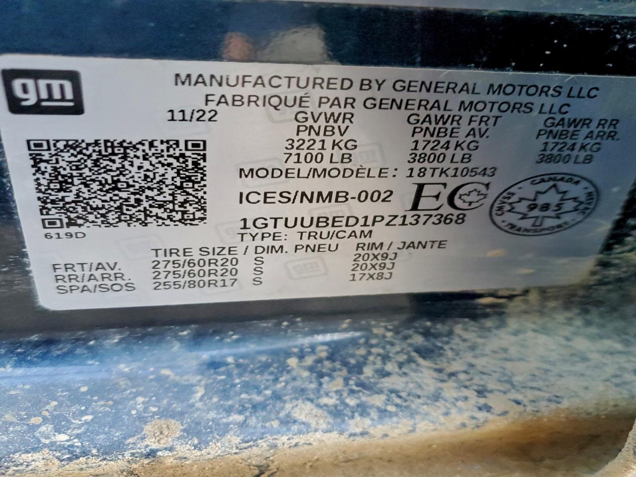 2023 GMC Sierra K1500 Sle VIN: 1GTUUBED1PZ137368 Lot: 91630375