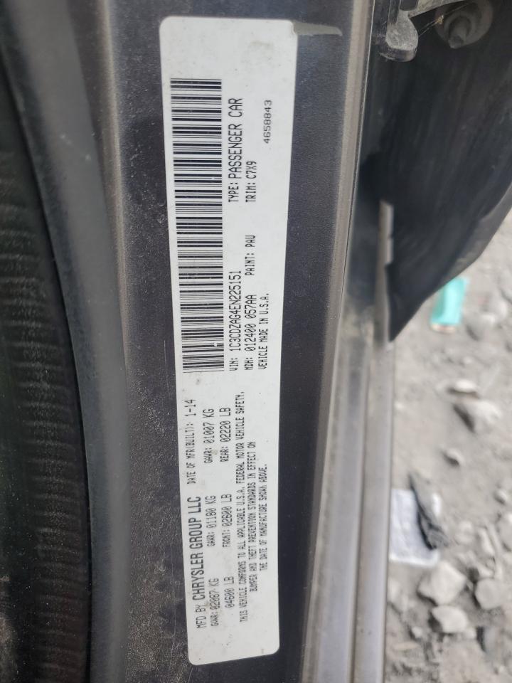 2014 Dodge Avenger Se VIN: 1C3CDZAG4EN225151 Lot: 93048155