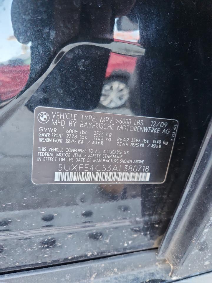 2010 BMW X5 xDrive30I VIN: 5UXFE4C53AL380718 Lot: 92586015