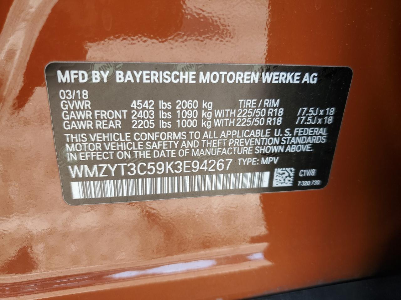 2019 Mini Cooper S Countryman VIN: WMZYT3C59K3E94267 Lot: 93275405