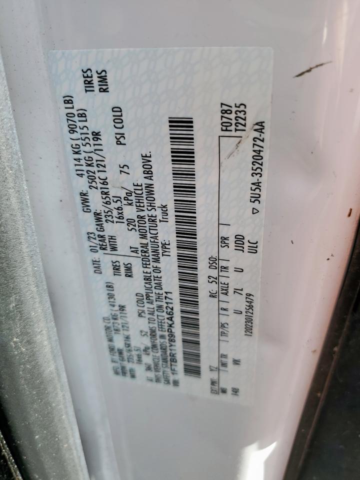 2023 Ford Transit T-250 Delivery Van VIN: 1FTBR1Y89PKA62171 Lot: 91002205