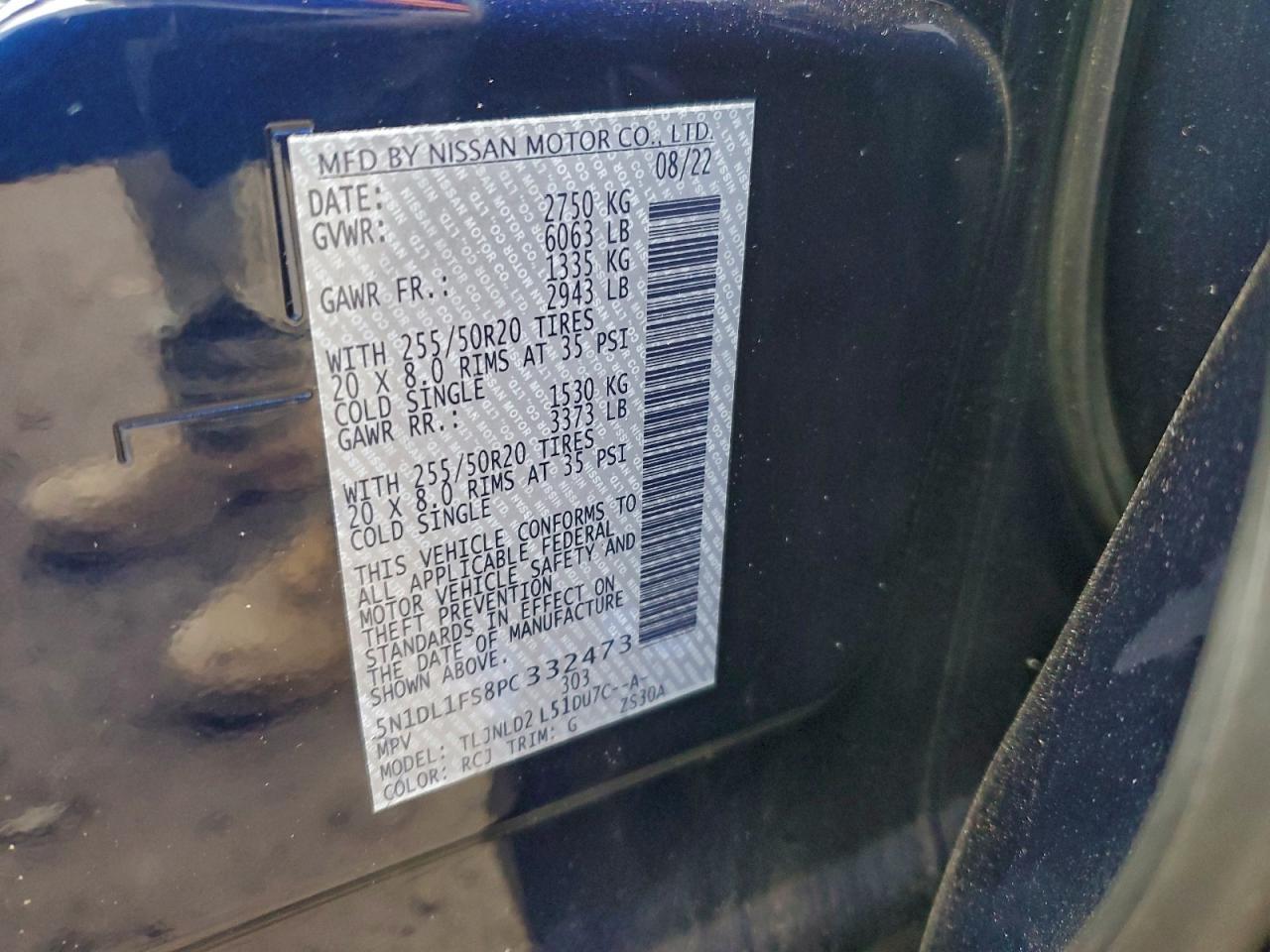 2023 Infiniti Qx60 Luxe VIN: 5N1DL1FS8PC332473 Lot: 93766245