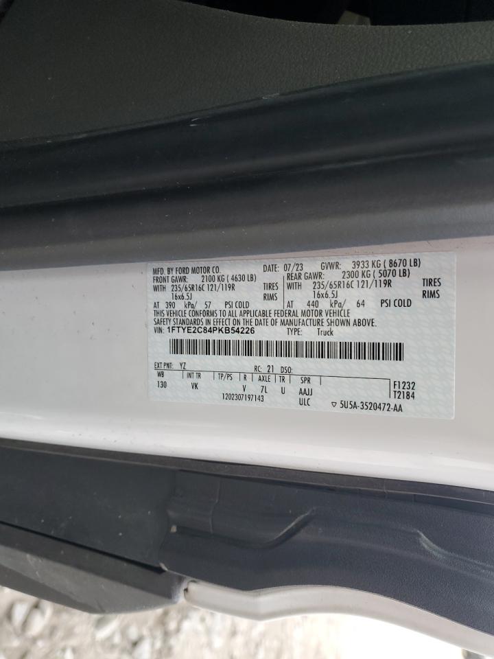 2023 Ford Transit T-150 Delivery Van VIN: 1FTYE2C84PKB54226 Lot: 92290635