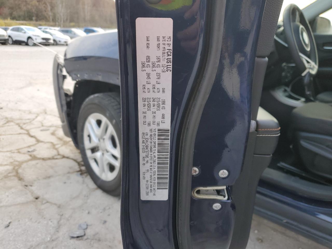 2019 Jeep Compass Sport VIN: 3C4NJCAB4KT677305 Lot: 91971555