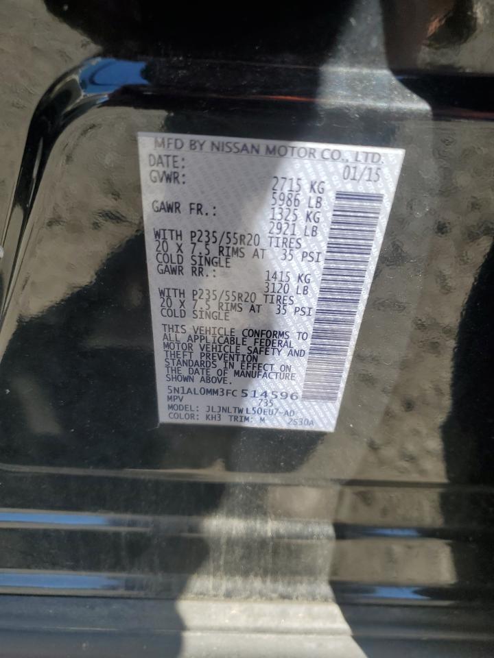 2015 Infiniti Qx60 VIN: 5N1AL0MM3FC514596 Lot: 92242975