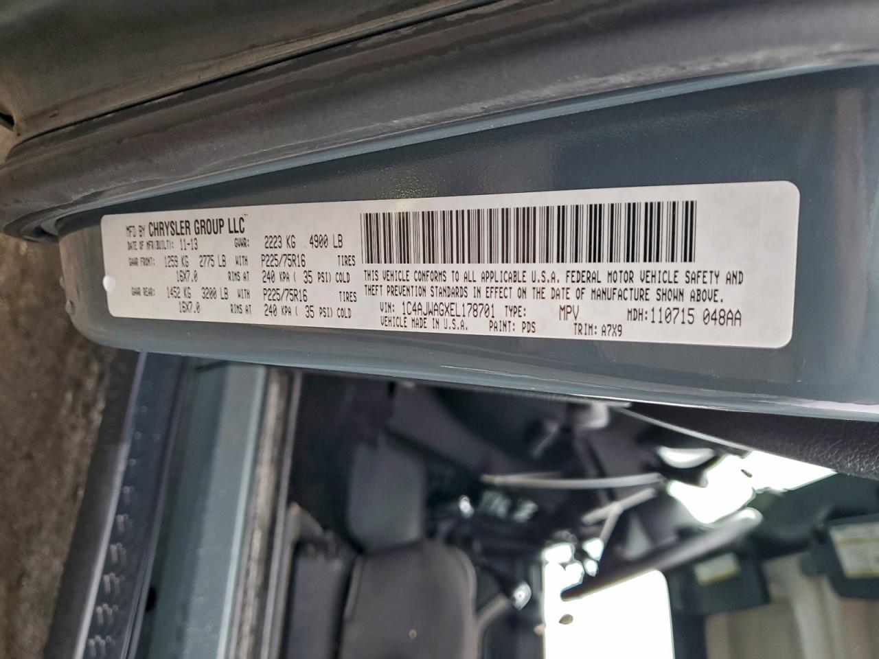 2014 Jeep Wrangler Sport VIN: 1C4AJWAGXEL178701 Lot: 94258955