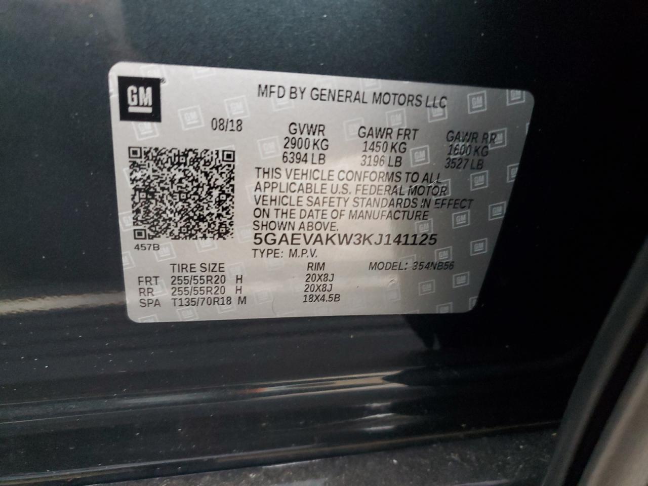 2019 Buick Enclave Essence VIN: 5GAEVAKW3KJ141125 Lot: 91025885