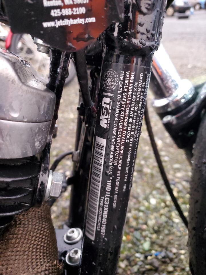 2022 Harley-Davidson Xl1200 X VIN: 1HD1LC31XNB401907 Lot: 92902185