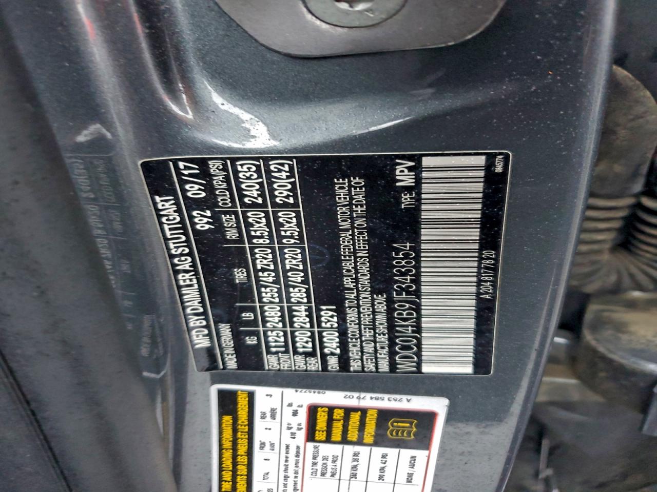 2018 Mercedes-Benz Glc Coupe 300 4Matic VIN: WDC0J4KB9JF343854 Lot: 94088385