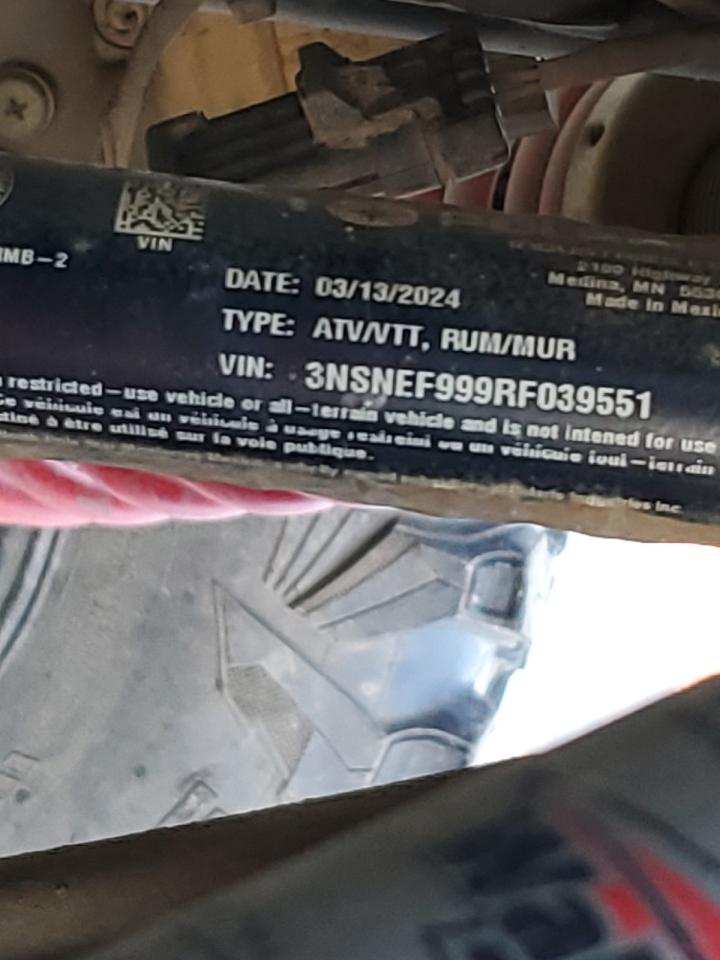 2024 Polaris Rzr Xp 100 - Dune Buggy VIN: 3NSNEF999RF039551 Lot: 93141455