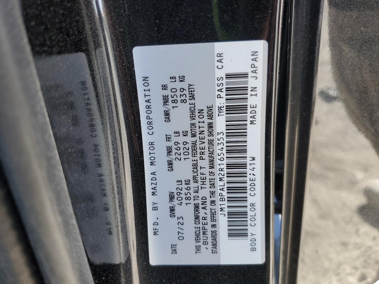 2024 Mazda 3 Preferred VIN: JM1BPALM2R1654353 Lot: 92496015