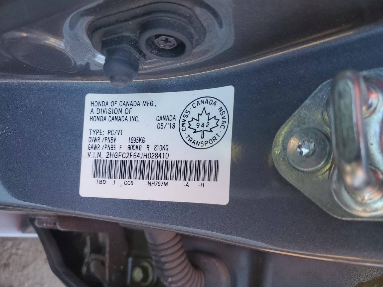 2018 Honda Civic Lx VIN: 2HGFC2F64JH028410 Lot: 93200165