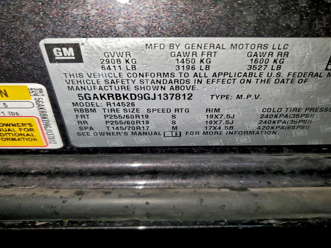 2016 Buick Enclave VIN: 5GAKRBKD9GJ137812 Lot: 94384765