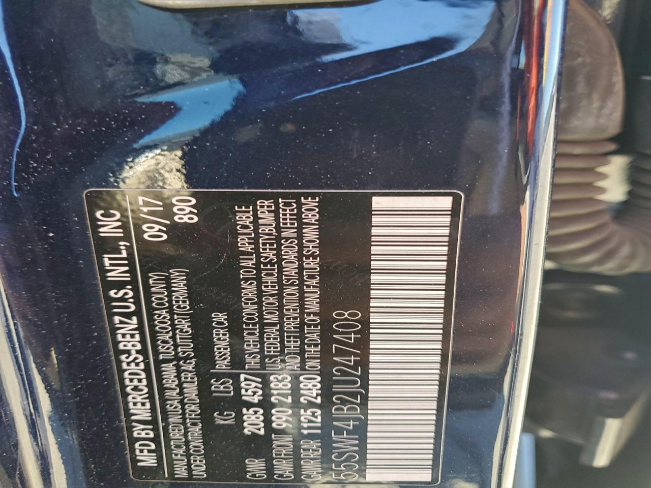 2018 Mercedes-Benz C 300 VIN: 55SWF4JB2JU247408 Lot: 91286355