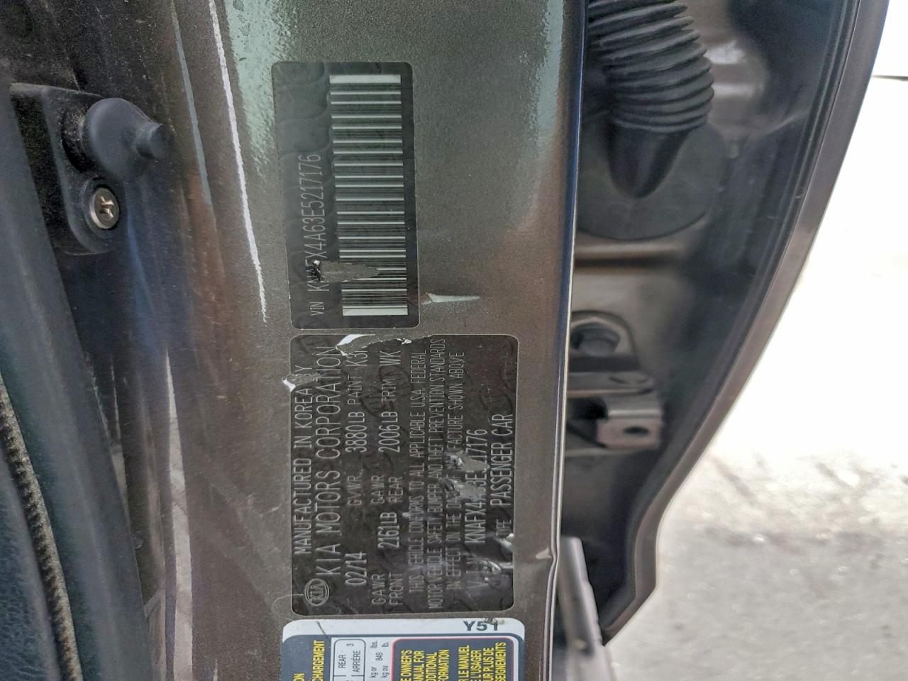 2014 Kia Forte Lx VIN: KNAFX4A63E5217176 Lot: 93431235